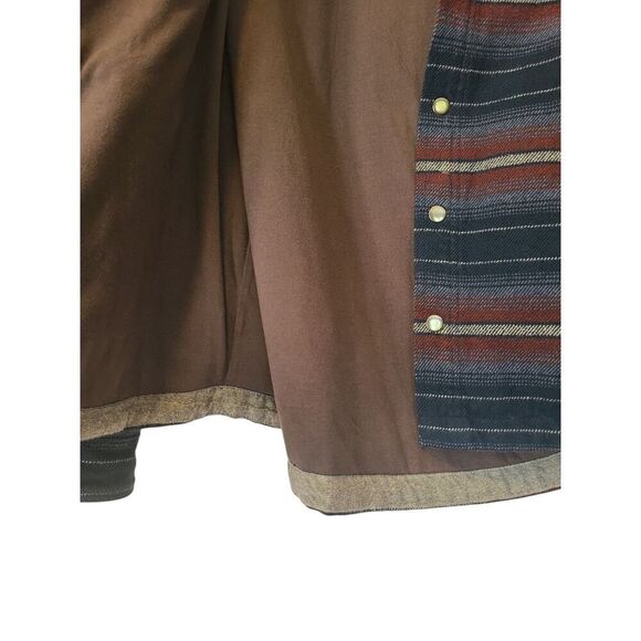 Toad&Co Shirt Mens Striped Flannel Mojac Dos Shirtjac Shacket Snap Front | M EUC - Picture 6 of 14